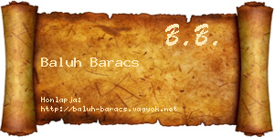 Baluh Baracs névjegykártya